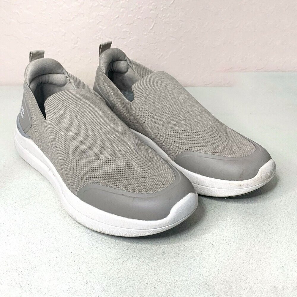 FitVille Marca Slip On Walking Sneaker Womens 10 Wide Light Khaki Gray Comfort - Picture 1 of 9